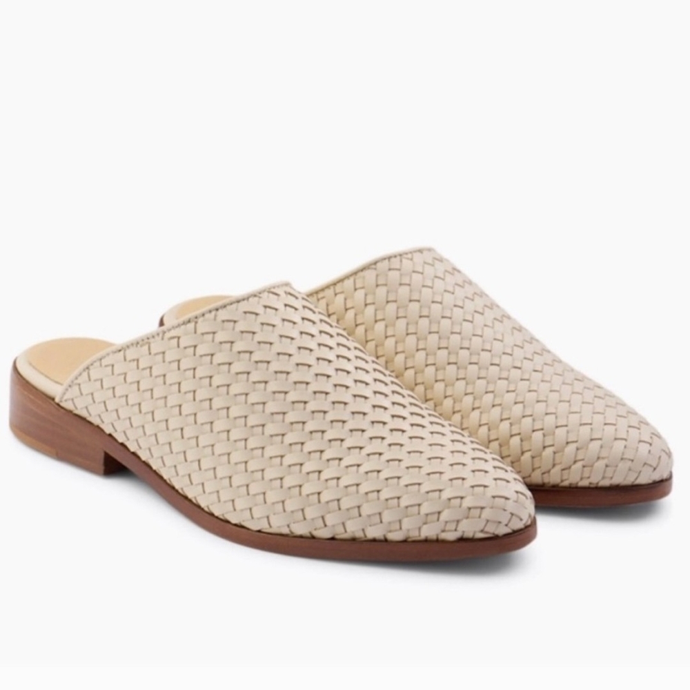Nisolo Cream Woven Mules